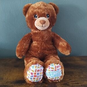 Build A Bear Happy Birthday Plush 16" Stuffed Animal Teddy BAB 2023 Brown READ
